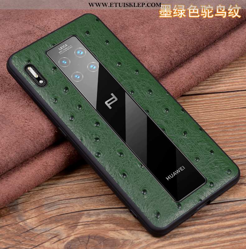 Etui Huawei Mate 30 Rs Skórzane Futerał Zielony Ochraniacz Telefon Komórkowy Anti-fall Sklep