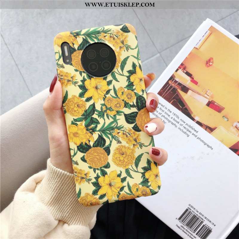 Etui Huawei Mate 30 Super Relief Ochraniacz Mały Żółty Futerał Kwiaty Tani