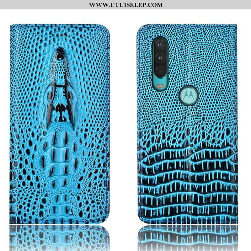 Etui Motorola One Action Skórzane Niebieski 2020 Futerał Pokrowce Telefon Komórkowy Online