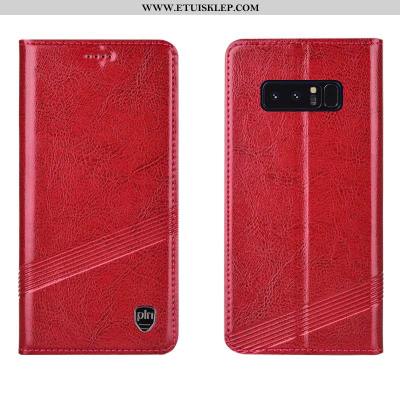 Etui Samsung Galaxy Note 8 Skórzane Futerał Telefon Komórkowy Czerwony All Inclusive Obudowa Tanie