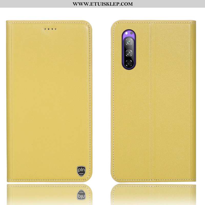 Etui Sony Xperia 5 Prawdziwa Skóra Futerał Telefon Komórkowy Obudowa Anti-fall Żółty Online