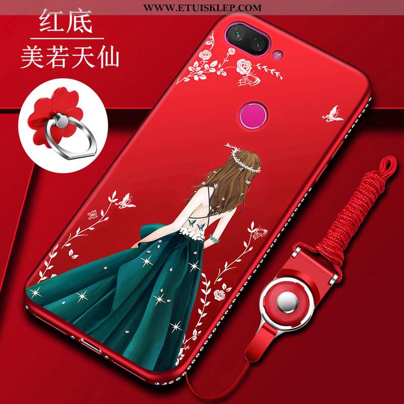 Etui Xiaomi Mi 8 Lite Wiszące Ozdoby Nubuku Futerał Telefon Komórkowy Czerwony Netto All Inclusive S