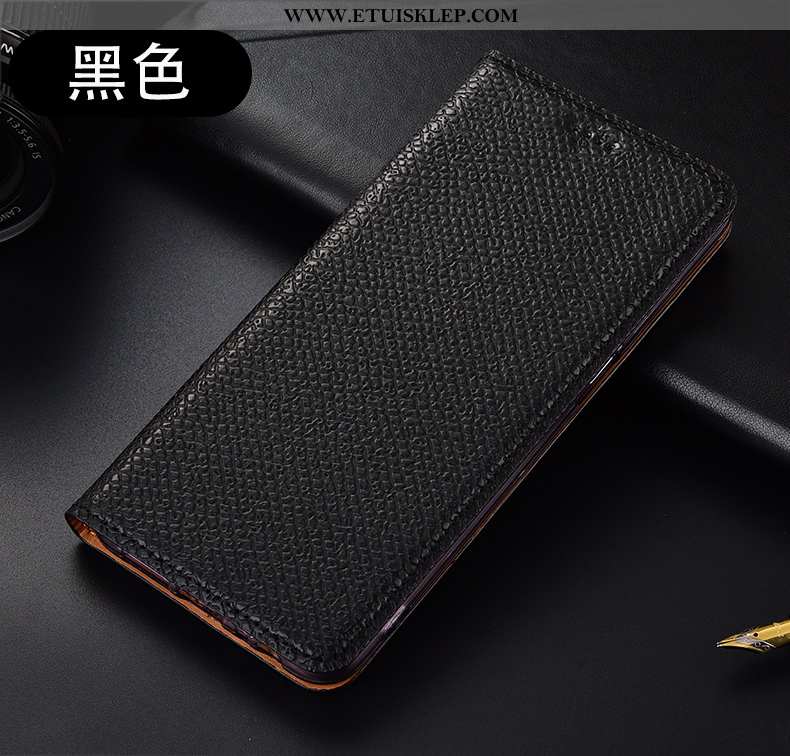 Etui Xiaomi Mi Note 10 Lite Prawdziwa Skóra Młodzież Telefon Komórkowy Czarny Anti-fall Futerał Sprz