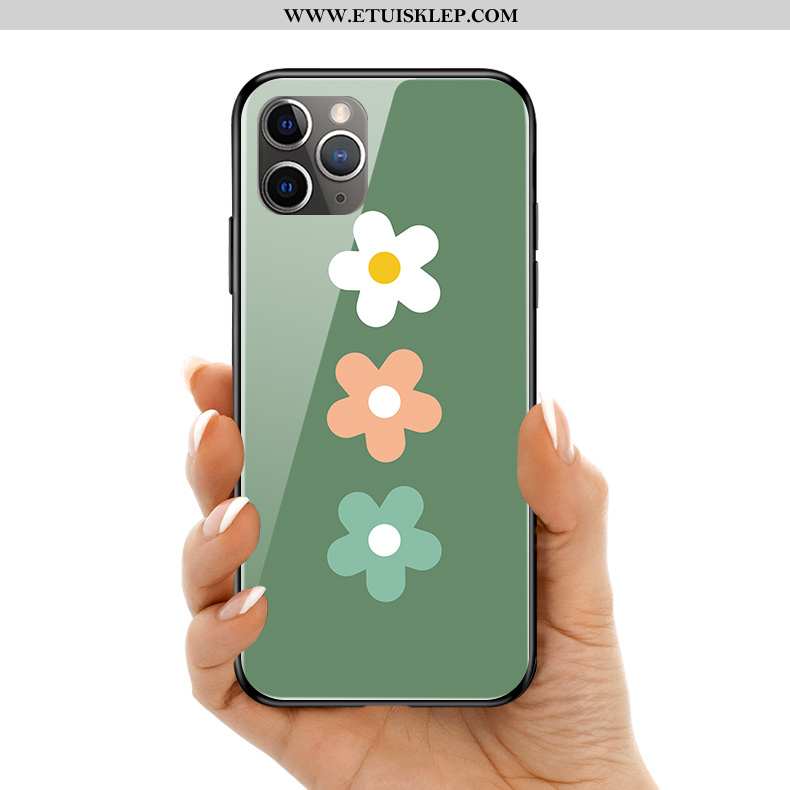 Etui iPhone 11 Pro Max Silikonowe Proste Zielony Telefon Komórkowy Wiatr Kwiaty Szkło Dyskont
