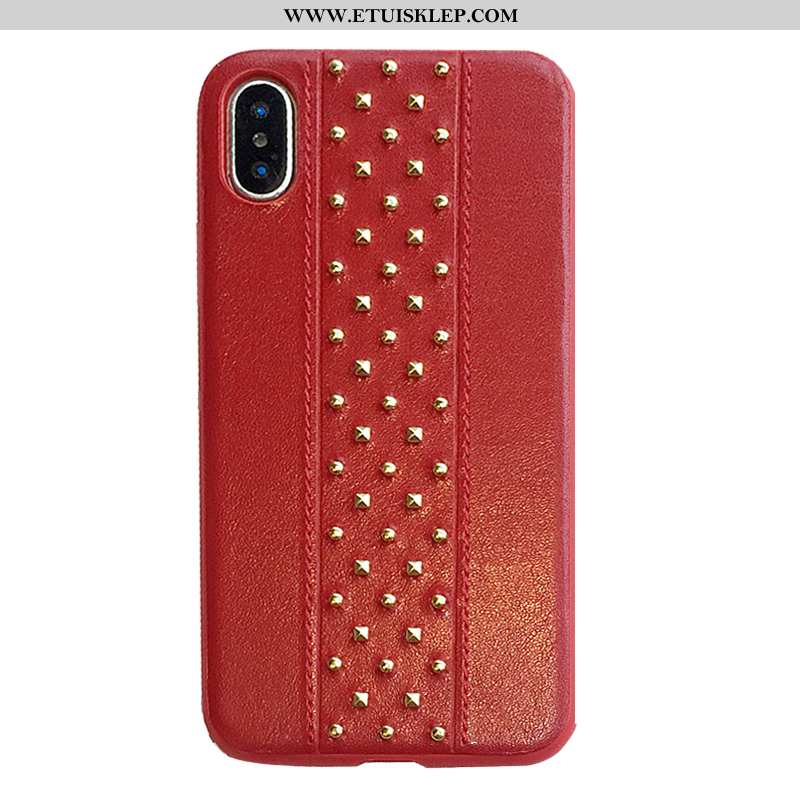 Etui iPhone X Moda Jednolity Kolor Nity Czerwony Futerał Trendy Online