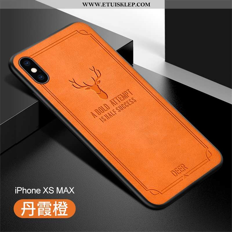 Etui iPhone Xs Max Silikonowe All Inclusive Futerał Pomarańczowy Skórzane Telefon Komórkowy Wysoki K