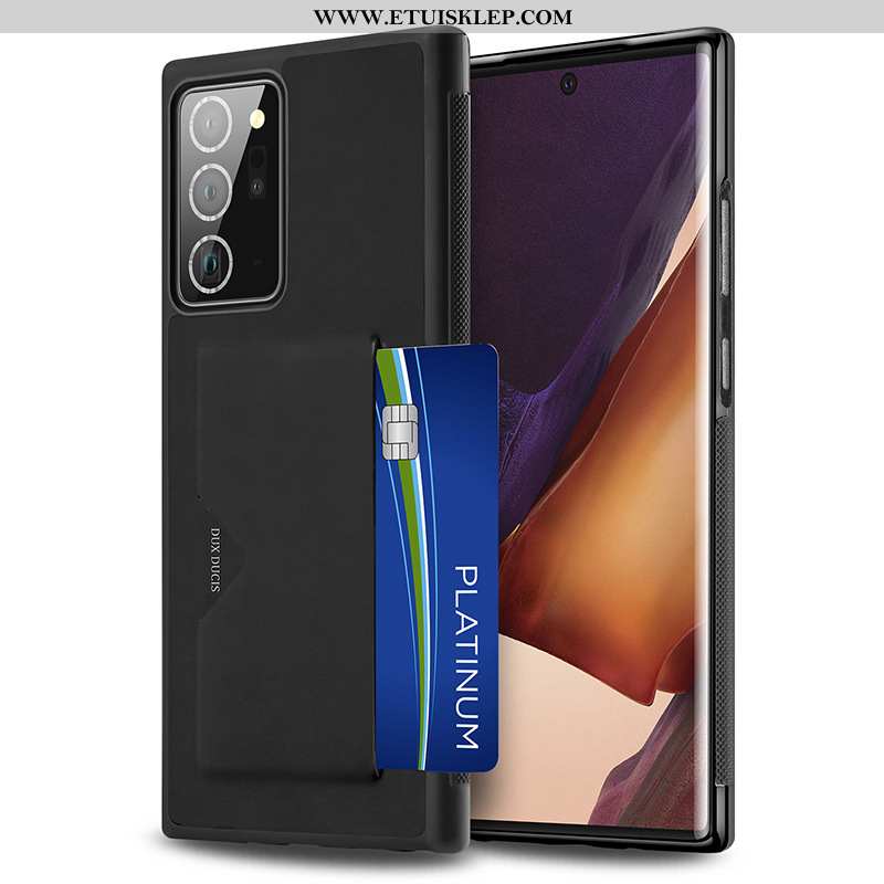 Futerał Samsung Galaxy Note20 Ultra Silikonowe Czarny Karta Telefon Komórkowy All Inclusive Tylna Po