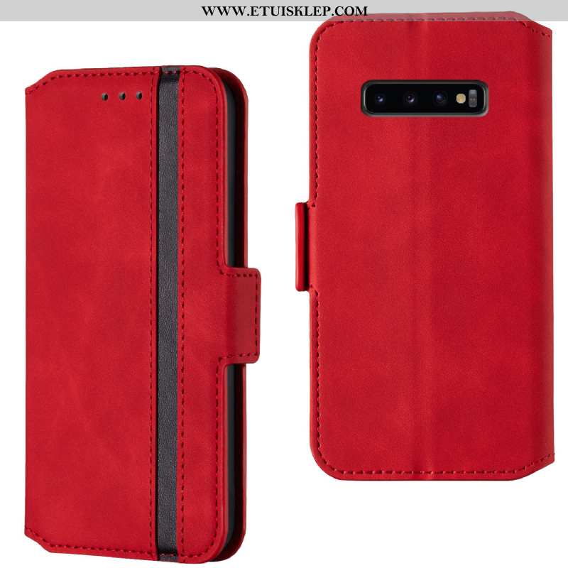 Futerał Samsung Galaxy S10 Skórzane Etui Czerwony Anti-fall Klapa Ochraniacz Trendy Sprzedam