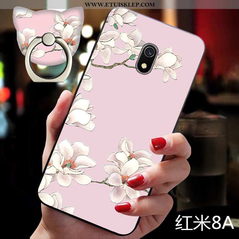 Futerał Xiaomi Redmi 8a Osobowość Wiatr Różowe Vintage Relief Kwiaty Tanie