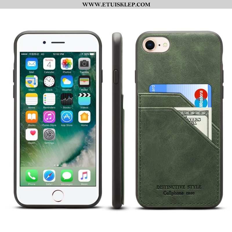 Futerał iPhone Se (nouveau) Miękki Telefon Komórkowy Karta Nowy Anti-fall Zielony Tani