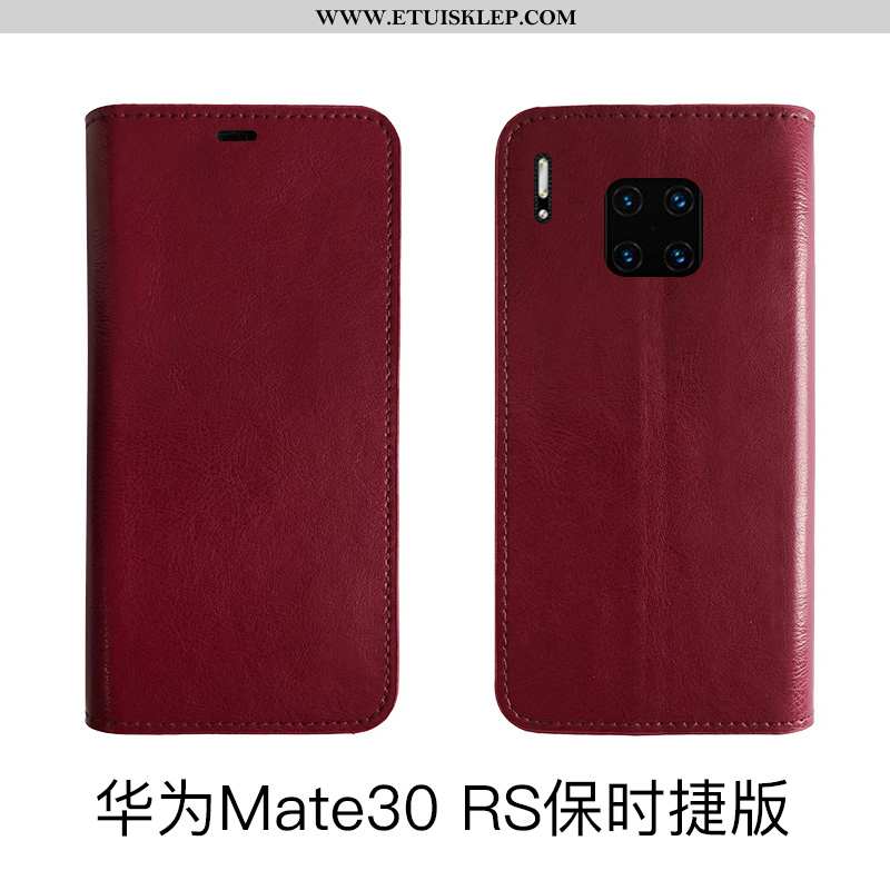 Obudowa Huawei Mate 30 Rs Skóra Pokrowce Czerwony Telefon Komórkowy Futerał Bydło Etui Online