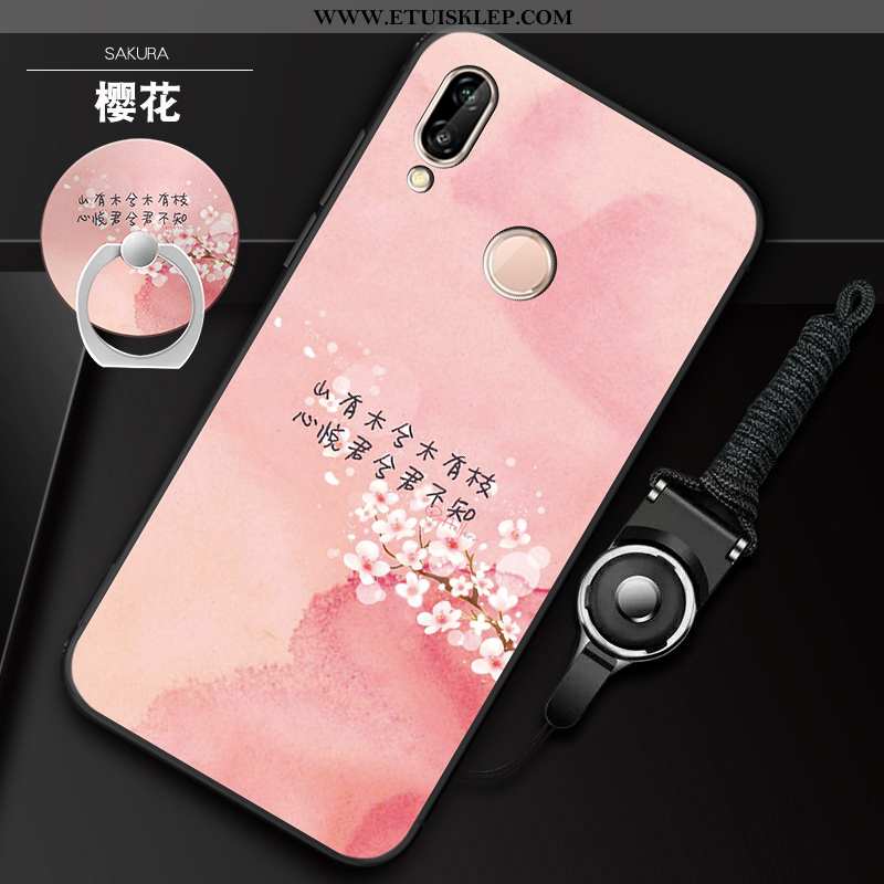 Obudowa Huawei P20 Lite Wiszące Ozdoby Futerał Wspornik Różowe Etui Telefon Komórkowy Ochraniacz Tan