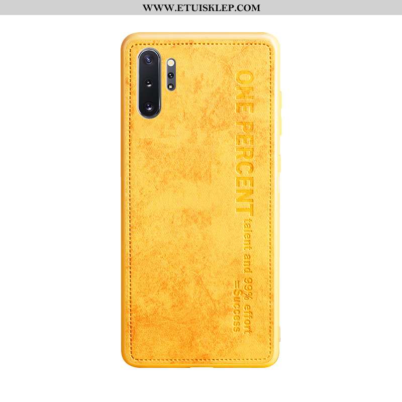 Obudowa Samsung Galaxy Note 10+ Skórzane Etui Sztuka Telefon Komórkowy Biznes Żółty Gwiazda Lekki Lu