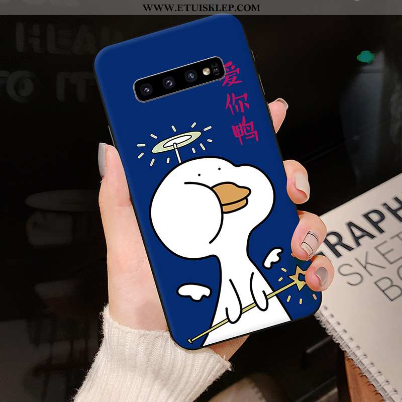 Obudowa Samsung Galaxy S10 Kreskówka Kreatywne Gwiazda Osobowość Ciemno Niebieski Nubuku Telefon Kom