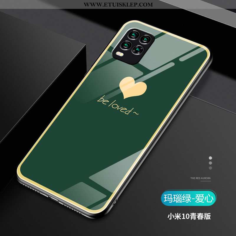 Obudowa Xiaomi Mi 10 Lite Osobowość Futerał Zielony Czerwony Netto Szkło Trendy Cienkie Na Sprzedaż