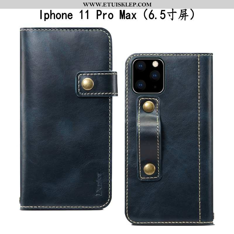 Obudowa iPhone 11 Pro Max Ochraniacz Futerał Pokrowce Ciemno Niebieski Skóra Miękki Telefon Komórkow