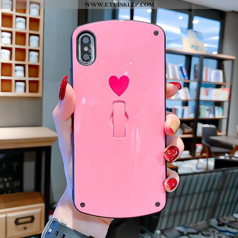 Obudowa iPhone Xs Max Moda Anti-fall Różowe Okrągła Serce Niewidoczny Futerał Tani