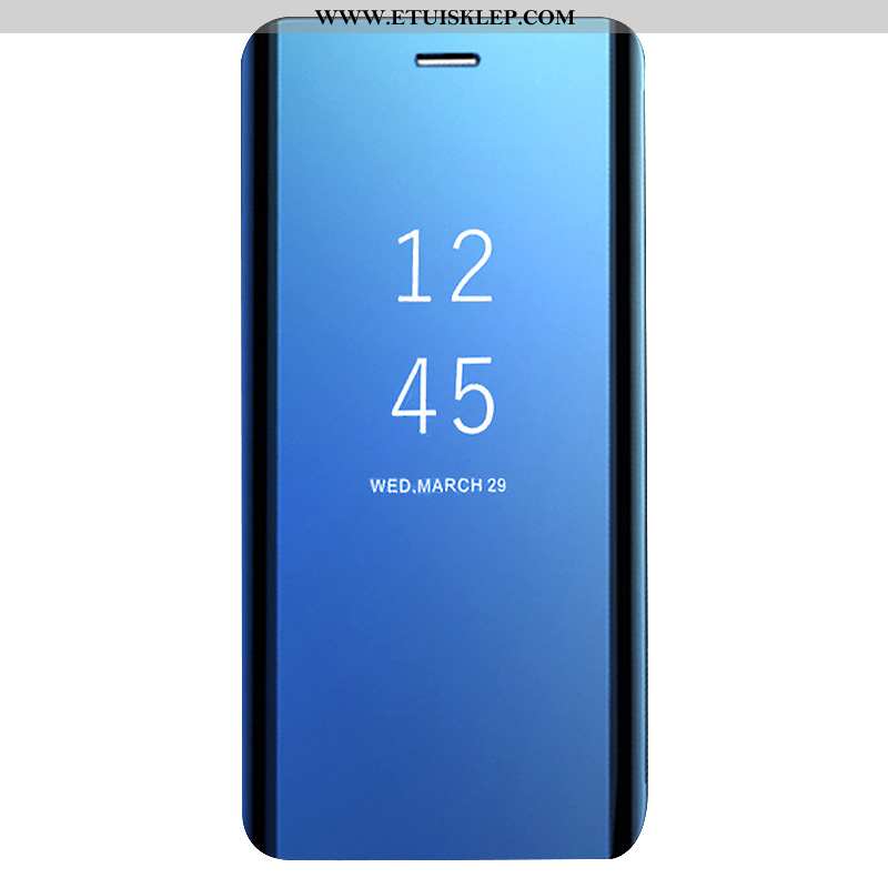 Pokrowce Huawei Mate 20 Lite Skórzane Etui Telefon Komórkowy Anti-fall Futerał Niebieski Lustro Klap