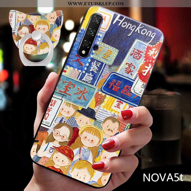 Pokrowce Huawei Nova 5t Kreskówka Zakochani Nubuku Ochraniacz Silikonowe Telefon Komórkowy Niebieski