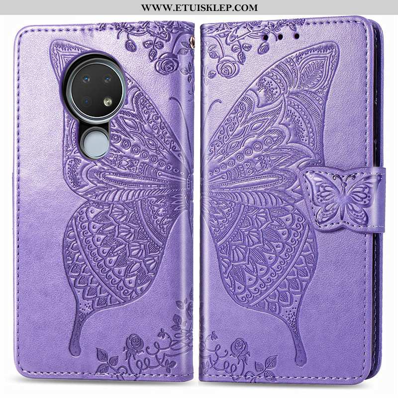 Pokrowce Nokia 6.2 Piękny Relief Purpurowy Jednolity Kolor Kwiaty Etui Obudowa Tani