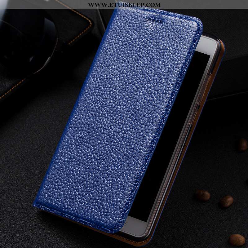 Pokrowce Samsung Galaxy Note 10 Lite Skórzane Etui Futerał Litchi Ciemno Niebieski Anti-fall Gwiazda