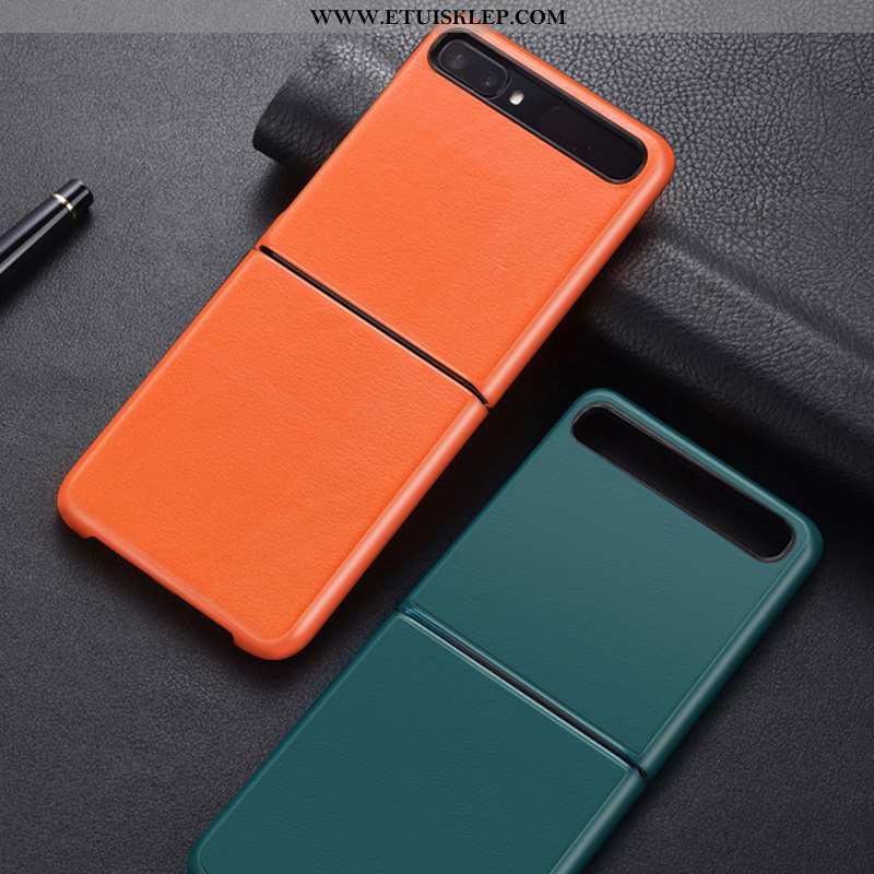 Pokrowce Samsung Z Flip Ochraniacz Telefon Komórkowy Jednolity Kolor Futerał Skóra Kreatywne Składać