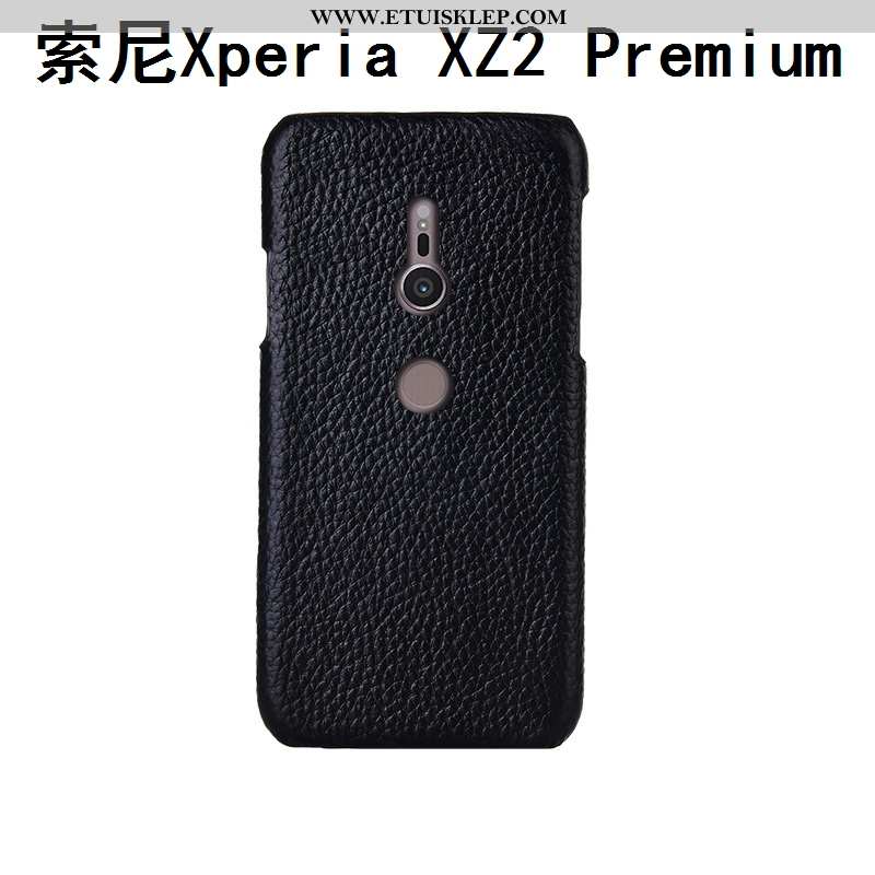 Pokrowce Sony Xperia Xz2 Premium Moda Czarny Anti-fall Bydło Etui Skóra Tylna Pokrywa Tani