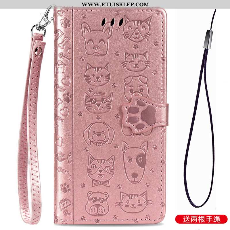 Pokrowce Xiaomi Mi Note 10 Lite Piękny Skórzane Etui Różowe Relief Anti-fall Mały Na Sprzedaż