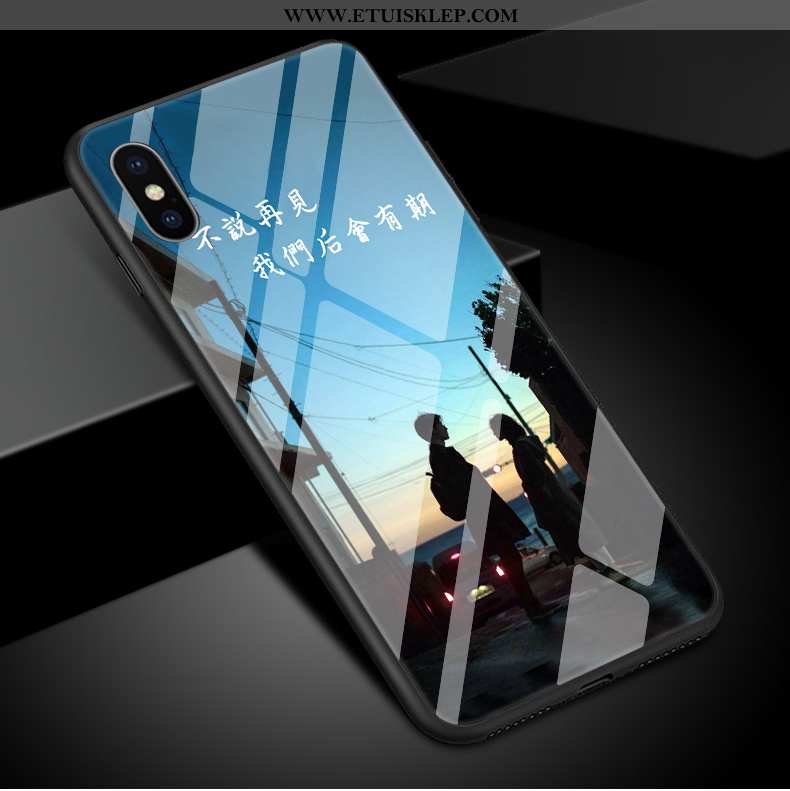 Pokrowce iPhone Xs Max Szkło Sztuka Telefon Komórkowy Proste Etui Niebieski Lustro Na Sprzedaż