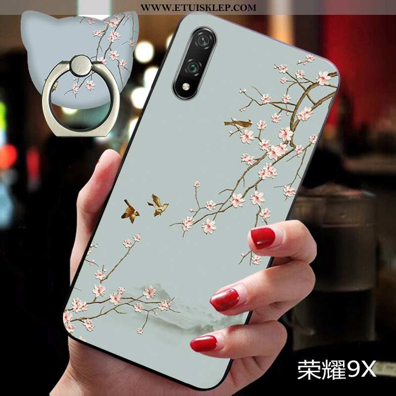 Etui Honor 9x Cienkie Niebieski Anti-fall Trendy Futerał Wisząca Szyja Kwiaty Tanie