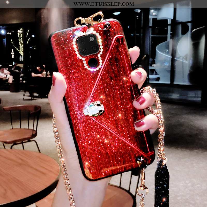 Etui Huawei Mate 20 Portfel Czerwony Netto Kreatywne Zielony Wiszące Ozdoby Rhinestone Jasny Online