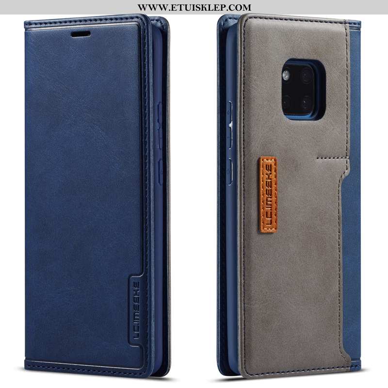 Etui Huawei Mate 20 Pro Skórzane Pokrowce Składać All Inclusive Anti-fall Niebieski Dwustronny Na Sp