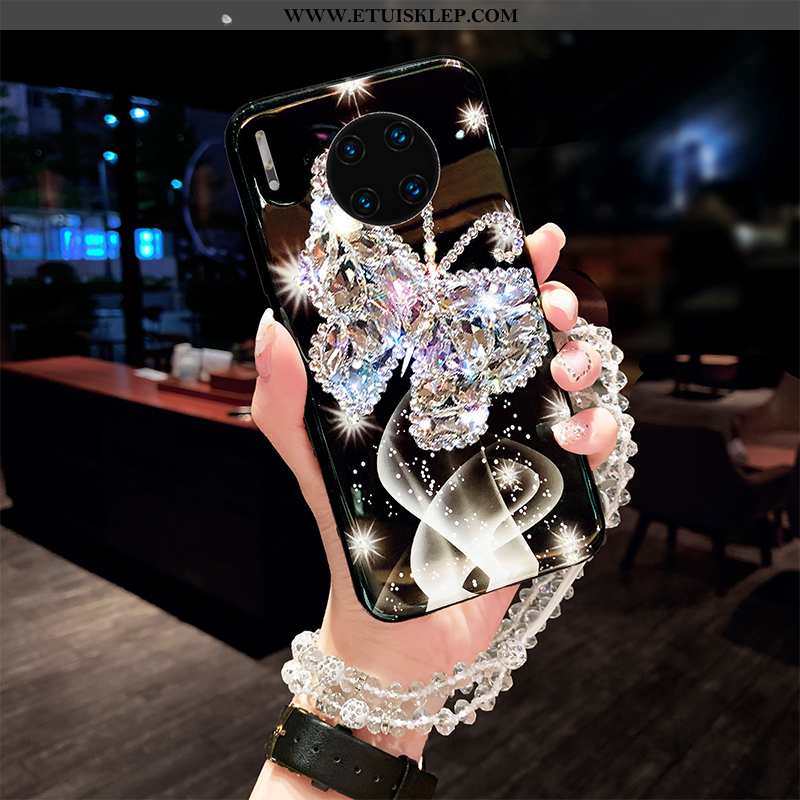 Etui Huawei Mate 30 Silikonowe Rhinestone Telefon Komórkowy Czerwony Wiszące Ozdoby Czerwony Netto O