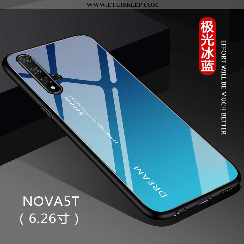Etui Huawei Nova 5t Cienkie Gradient All Inclusive Jednolity Kolor Telefon Komórkowy Anti-fall Szkło