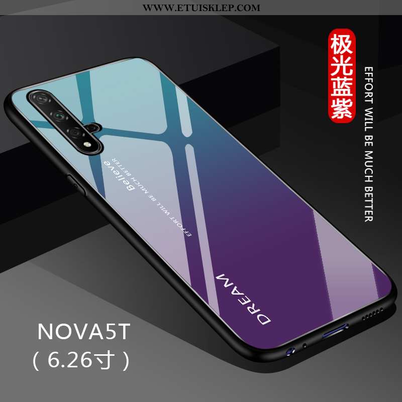 Etui Huawei Nova 5t Cienkie Gradient All Inclusive Jednolity Kolor Telefon Komórkowy Anti-fall Szkło