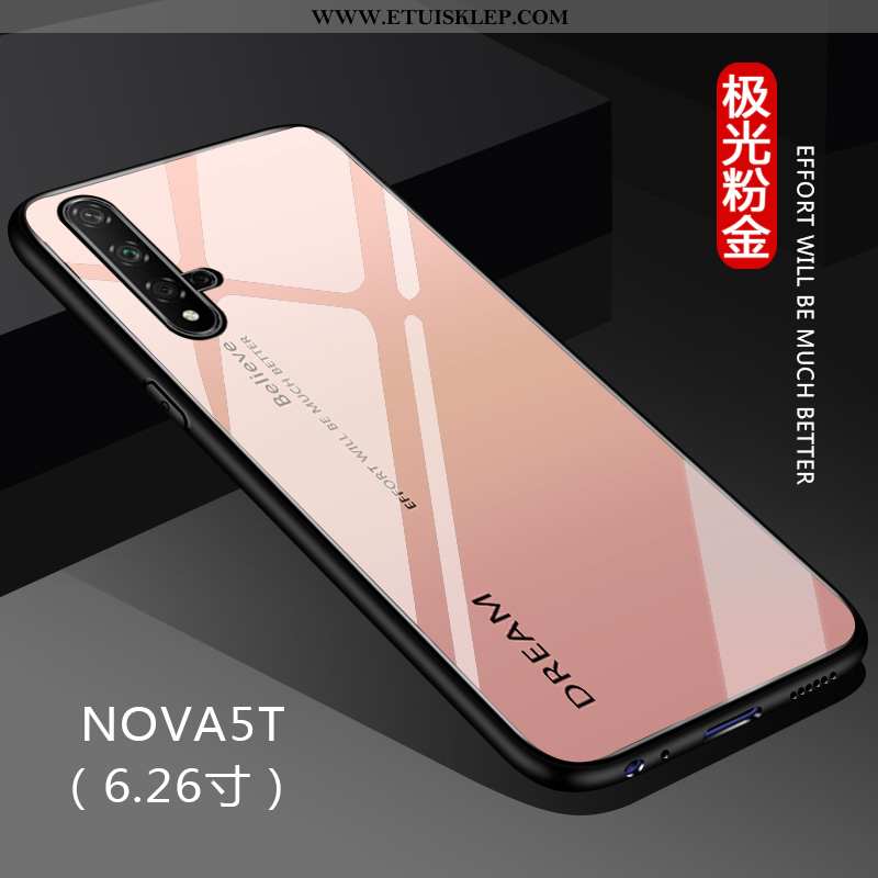 Etui Huawei Nova 5t Cienkie Gradient All Inclusive Jednolity Kolor Telefon Komórkowy Anti-fall Szkło