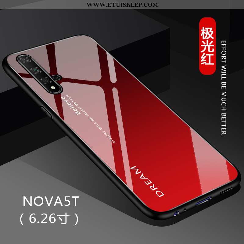 Etui Huawei Nova 5t Cienkie Gradient All Inclusive Jednolity Kolor Telefon Komórkowy Anti-fall Szkło