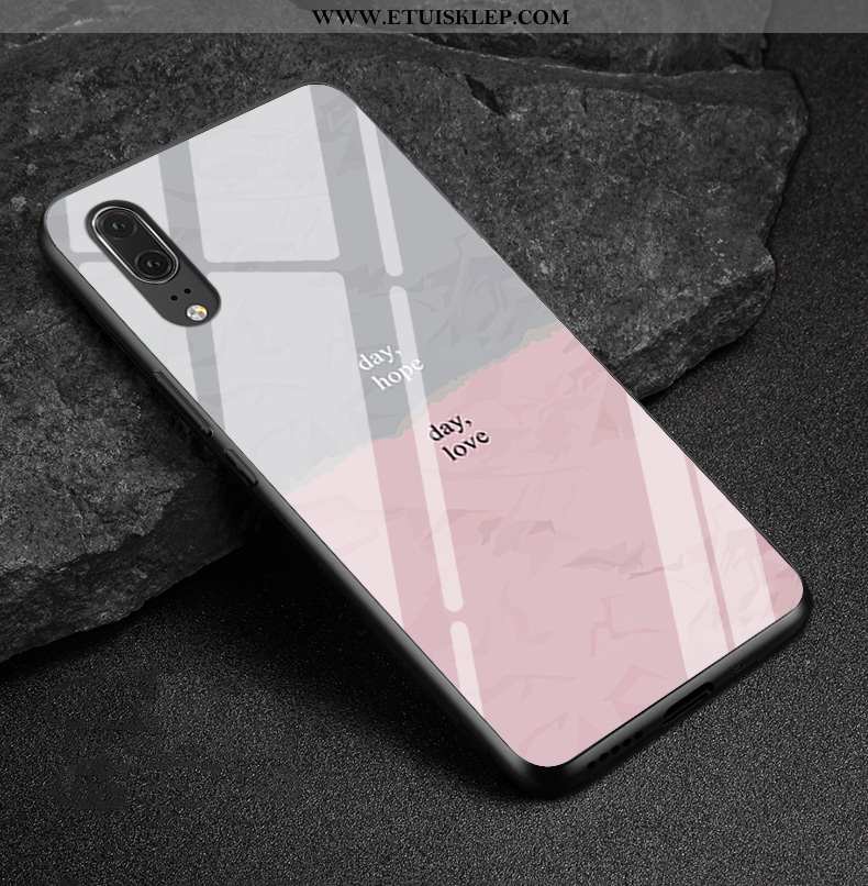 Etui Huawei P20 Trendy Telefon Komórkowy Szkło Kształt Diamentu Prawdziwa Skóra Moda Dyskont