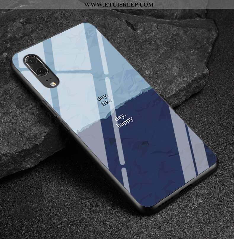 Etui Huawei P20 Trendy Telefon Komórkowy Szkło Kształt Diamentu Prawdziwa Skóra Moda Dyskont