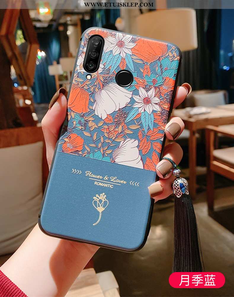 Etui Huawei P30 Lite Silikonowe Anti-fall Z Frędzlami Chiński Styl Vintage Telefon Komórkowy Niebies