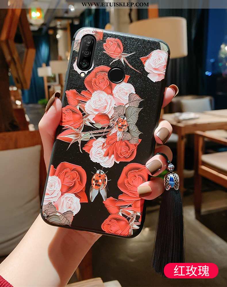 Etui Huawei P30 Lite Silikonowe Anti-fall Z Frędzlami Chiński Styl Vintage Telefon Komórkowy Niebies