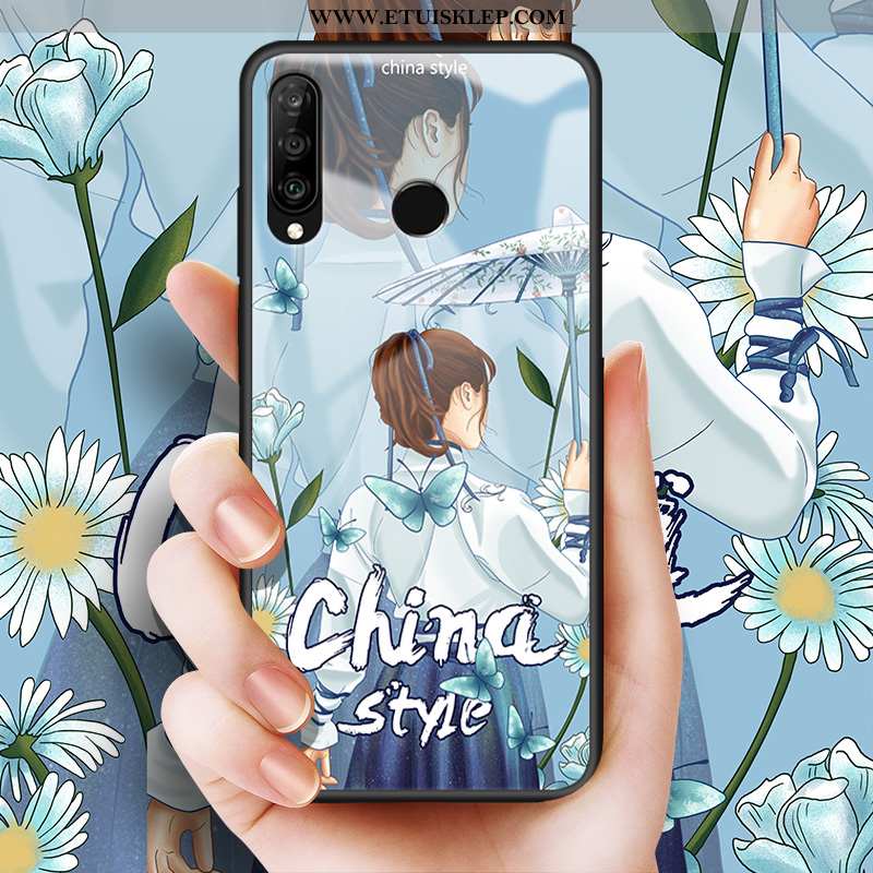 Etui Huawei P30 Lite Szkło Futerał Trendy Serce Niebieski Świeży Kreatywne Sklep