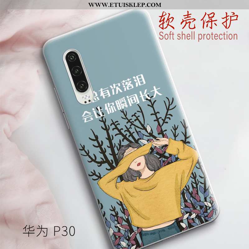 Etui Huawei P30 Nubuku Telefon Komórkowy Miękki Biały Cienkie Anti-fall Trendy Online