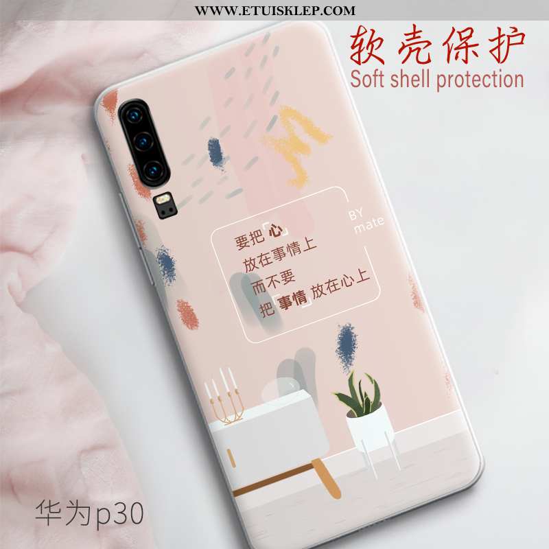 Etui Huawei P30 Nubuku Telefon Komórkowy Miękki Biały Cienkie Anti-fall Trendy Online