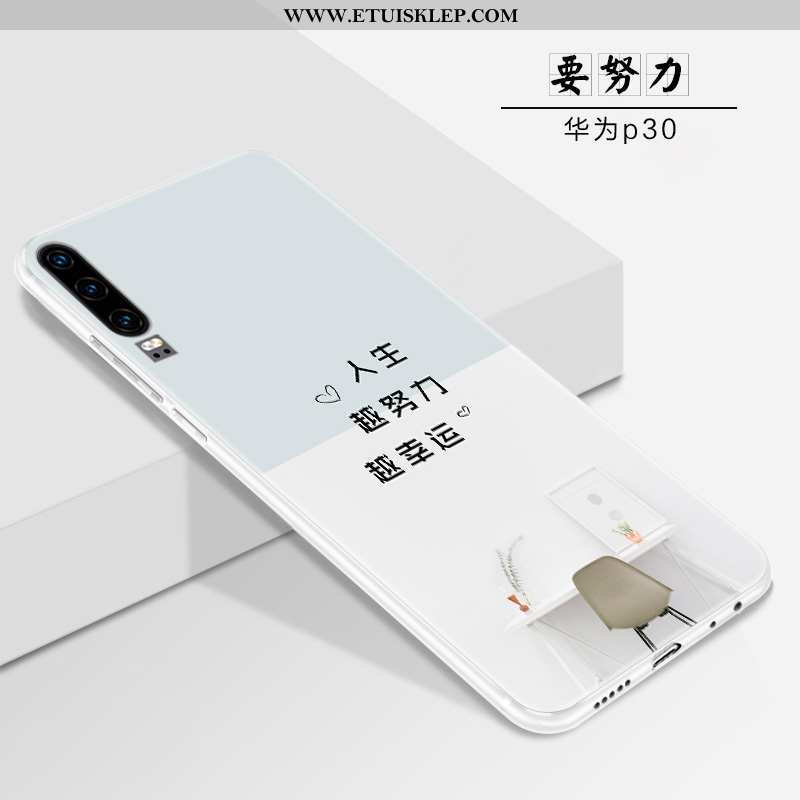 Etui Huawei P30 Nubuku Telefon Komórkowy Miękki Biały Cienkie Anti-fall Trendy Online
