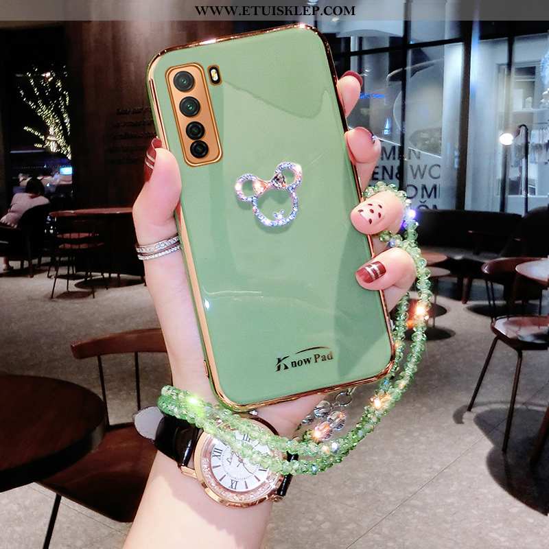 Etui Huawei P40 Lite 5g Trendy Telefon Komórkowy All Inclusive Cienkie Futerał Rhinestone Zielony Ta