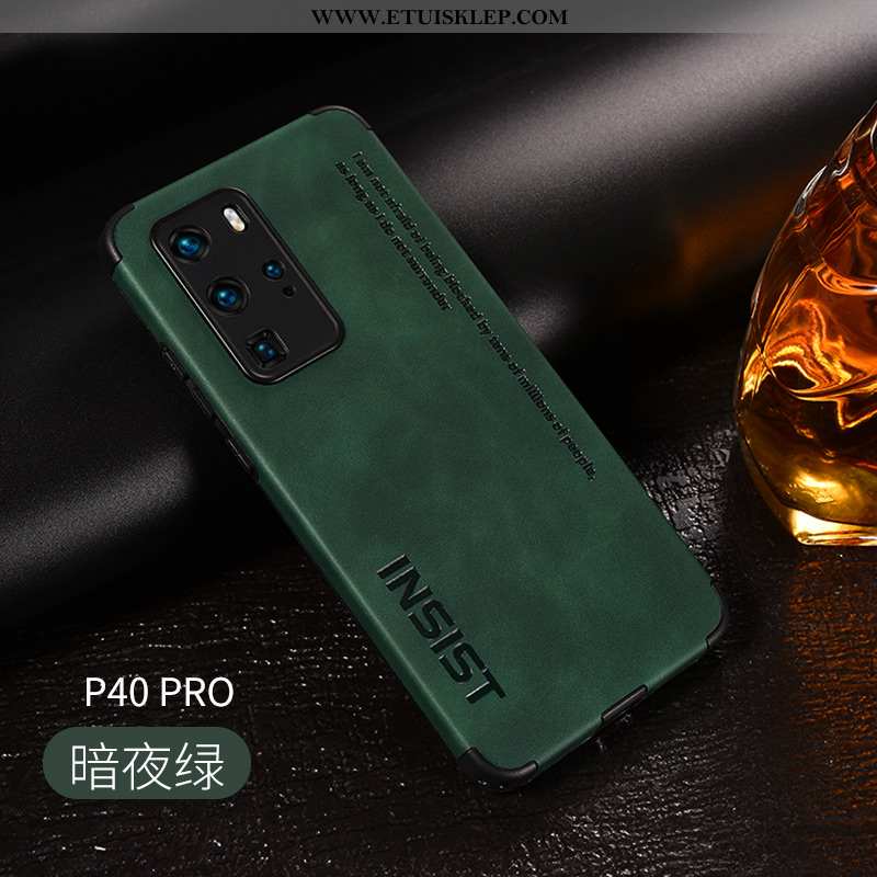Etui Huawei P40 Pro Nubuku Czarny All Inclusive Anti-fall Cienkie Skóra Futerał Tani
