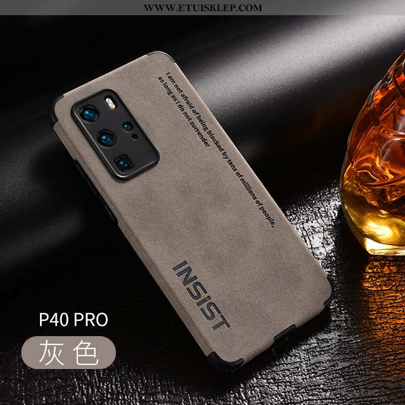 Etui Huawei P40 Pro Nubuku Czarny All Inclusive Anti-fall Cienkie Skóra Futerał Tani