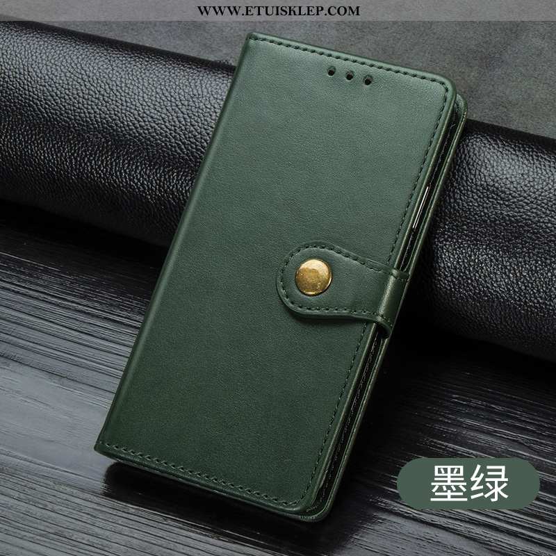 Etui Huawei Y5 2020 Skórzane Jednolity Kolor Zielony Klapa Futerał Biznes Karta Tani