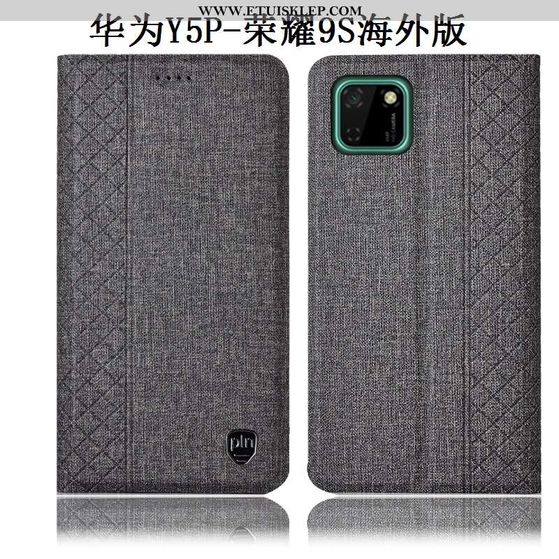 Etui Huawei Y5p Bawełna I Len Telefon Komórkowy Futerał All Inclusive Szary Ochraniacz Anti-fall Tan